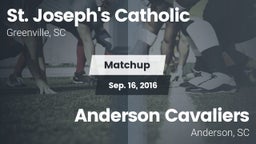 Matchup: St. Joseph's Catholi vs. Anderson Cavaliers  2016