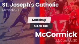 Matchup: St. Joseph's Catholi vs. McCormick  2019