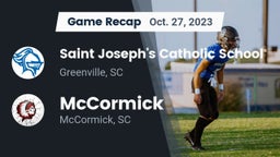 Recap: Saint Joseph's Catholic School vs. McCormick  2023