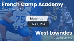 Matchup: French Camp Academy vs. West Lowndes  2020