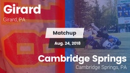 Matchup: Girard vs. Cambridge Springs  2018