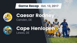 Recap: Caesar Rodney  vs. Cape Henlopen  2017