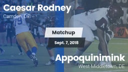 Matchup: Caesar Rodney vs. Appoquinimink  2018