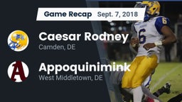 Recap: Caesar Rodney  vs. Appoquinimink  2018