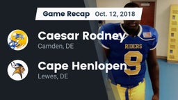 Recap: Caesar Rodney  vs. Cape Henlopen  2018