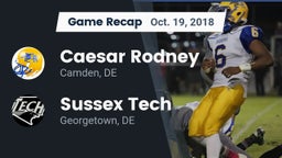Recap: Caesar Rodney  vs. Sussex Tech  2018
