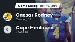 Recap: Caesar Rodney  vs. Cape Henlopen 2019