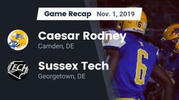 Recap: Caesar Rodney  vs. Sussex Tech  2019