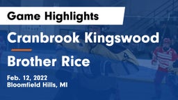 Cranbrook Kingswood  vs Brother Rice  Game Highlights - Feb. 12, 2022