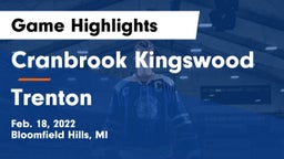 Cranbrook Kingswood  vs Trenton  Game Highlights - Feb. 18, 2022