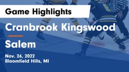 Cranbrook Kingswood  vs Salem  Game Highlights - Nov. 26, 2022