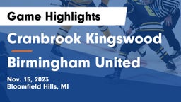 Cranbrook Kingswood  vs Birmingham United Game Highlights - Nov. 15, 2023