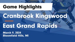 Cranbrook Kingswood  vs East Grand Rapids  Game Highlights - March 9, 2024