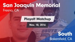 Matchup: San Joaquin Memorial vs. South  2016