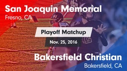 Matchup: San Joaquin Memorial vs. Bakersfield Christian  2016