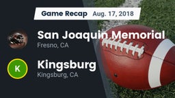 Recap: San Joaquin Memorial  vs. Kingsburg  2018