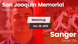Matchup: San Joaquin Memorial vs. Sanger  2018