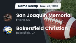 Recap: San Joaquin Memorial  vs. Bakersfield Christian  2018