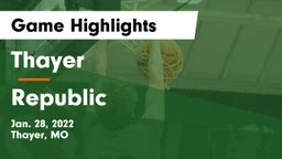 Thayer  vs Republic  Game Highlights - Jan. 28, 2022