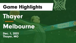 Thayer  vs Melbourne  Game Highlights - Dec. 1, 2023