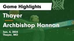 Thayer  vs Archbishop Hannan  Game Highlights - Jan. 4, 2024