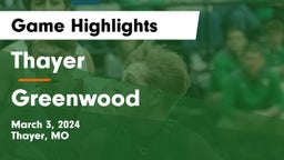 Thayer  vs Greenwood  Game Highlights - March 3, 2024