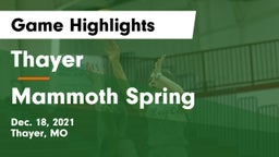 Thayer  vs Mammoth Spring  Game Highlights - Dec. 18, 2021
