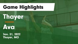 Thayer  vs Ava  Game Highlights - Jan. 31, 2022