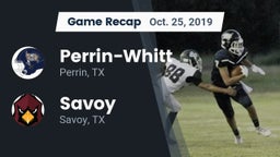 Recap: Perrin-Whitt  vs. Savoy  2019