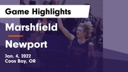 Marshfield  vs Newport  Game Highlights - Jan. 4, 2022