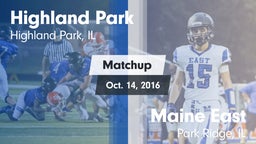 Matchup: Highland Park vs. Maine East  2016