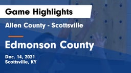 Allen County - Scottsville  vs Edmonson County  Game Highlights - Dec. 14, 2021