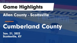 Allen County - Scottsville  vs Cumberland County  Game Highlights - Jan. 21, 2022