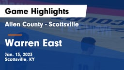 Allen County - Scottsville  vs Warren East  Game Highlights - Jan. 13, 2023