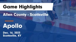 Allen County - Scottsville  vs Apollo  Game Highlights - Dec. 16, 2023