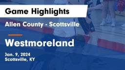 Allen County - Scottsville  vs Westmoreland  Game Highlights - Jan. 9, 2024