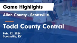 Allen County - Scottsville  vs Todd County Central  Game Highlights - Feb. 22, 2024