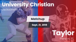 Matchup: University Christian vs. Taylor  2018