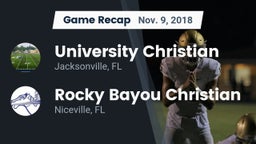 Recap: University Christian  vs. Rocky Bayou Christian  2018