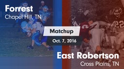 Matchup: Forrest vs. East Robertson  2016