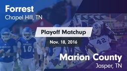 Matchup: Forrest vs. Marion County  2016