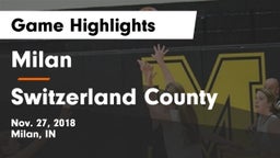 Milan  vs Switzerland County  Game Highlights - Nov. 27, 2018