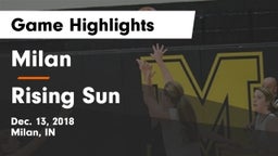 Milan  vs Rising Sun  Game Highlights - Dec. 13, 2018