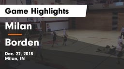 Milan  vs Borden  Game Highlights - Dec. 22, 2018