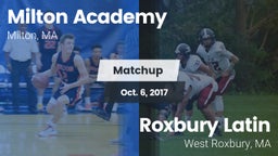 Matchup: Milton Academy High vs. Roxbury Latin  2017