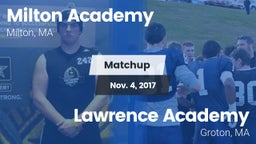 Matchup: Milton Academy High vs. Lawrence Academy  2017