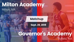 Matchup: Milton Academy High vs. Governor's Academy  2018