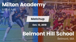 Matchup: Milton Academy High vs. Belmont Hill School 2018