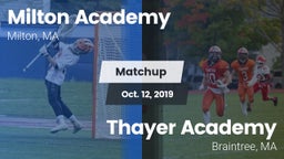 Matchup: Milton Academy High vs. Thayer Academy  2019