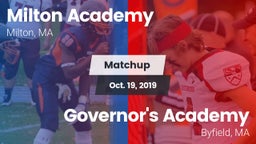 Matchup: Milton Academy High vs. Governor's Academy  2019